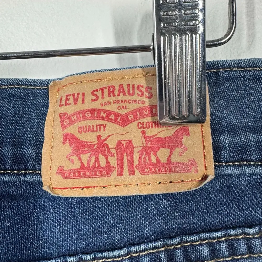 Levi Curvy Bootcut Jeans Women 29 Blue Dark Wash Western Boho Festival Concert